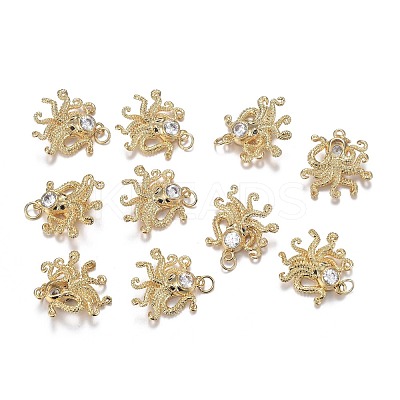 Brass Micro Clear & Black Cubic Zirconia Pendants ZIRC-F120-067G-1