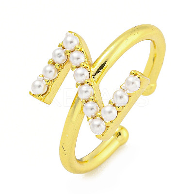 Rack Plating Brass Open Cuff Rings for Women RJEW-F162-01G-Z-1
