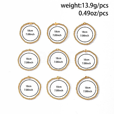 Round CCB Plastic & Alloy Beaded Stretch Bracelets for Women WG68281-01-1