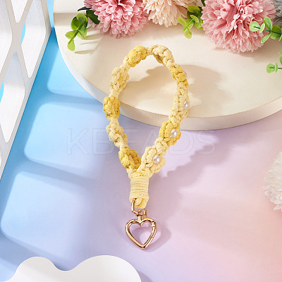 Cotton Braided Flower Pendant Decorations AJEW-TAC0030-032G-14-1