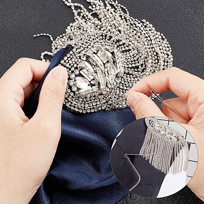 Fashionable Alloy Tassel Epaulettes AJEW-WH0278-05P-1