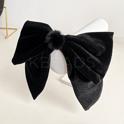 Big Bowknot Velvet Hair Barrettes PW-WG39236-01-1