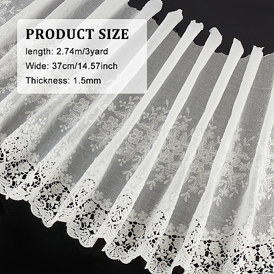3 Yards Cotton Embroidered Wavy Edge Flower Lace Fabric OCOR-FH0001-19-1