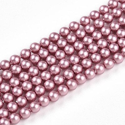 Baking Paint Pearlized Glass Pearl Bead Strands HY-N002-3mm-C01-1