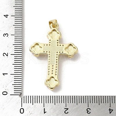 Brass Pave Shell Pendants KK-I708-17B-G-1