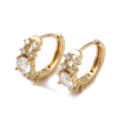 Brass Micro Pave Cubic Zirconia Hoop Earring EJEW-L271-22KCG-03-1