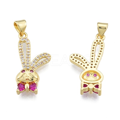 Brass Micro Pave Cubic Zirconia Pendants KK-G431-06G-1