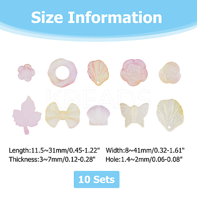 10Sets 200G Transparent Acrylic Frosted Beads FACR-HS0001-02C-1
