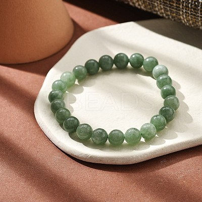 Natural Dyed & Heated Chalcedony Beaded Stretch Bracelets for Women Men BJEW-F483-04-1