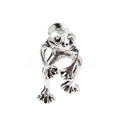Alloy Frog Front Back Stud Earrings for Men Women EJEW-H088-01AS-1