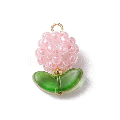 Glass Seed Beads Pendants PALLOY-MZ00592-03-1