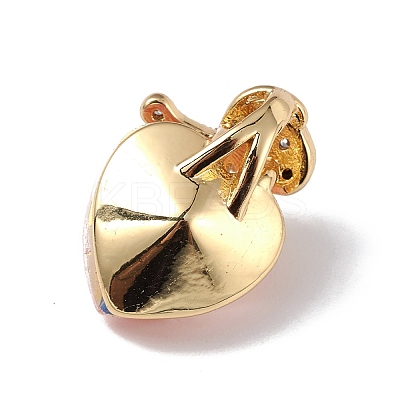 Real 18K Gold Plated Rack Plating Brass Micro Pave Clear Cubic Zirconia Pendants KK-C015-09G-1