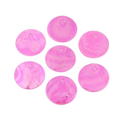 AB Color Plated Capiz Shell Pendants X-SSHEL-T008-01D-1