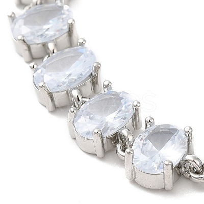 Clear Cubic Zirconia Tennis Bracelet BJEW-M296-01P-1