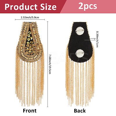 2Pcs Iron & Glass Epaulettes Costume Accessories DIY-FH0009-04A-1