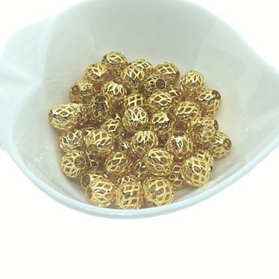 Brass Hollow Beads KK-WH0042-09A-G-1