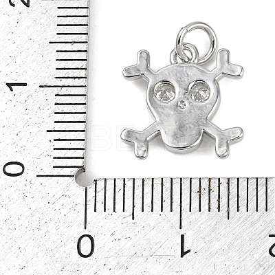 Brass Micro Pave Clear Cubic Zirconia Pendants KK-L231-10P-1