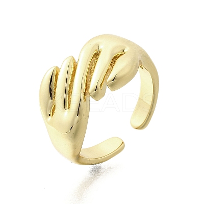 Brass Cuff Rings for Women RJEW-G347-07G-1