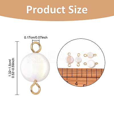 100Pcs 2 Styles AB Color Plated Natural Freshwater Shell Connector Charms PALLOY-YW00119-1