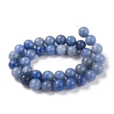 Round Dyed & Heated Natural Blue Aventurine Beads Strands LS-G-R254-10mm-1
