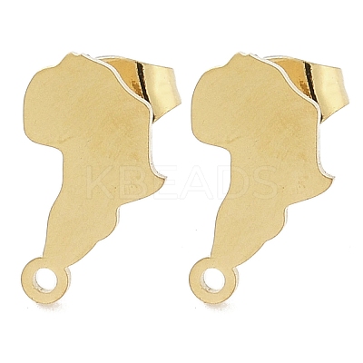 Africa Map Ion Plating(IP) 304 Stainless Steel Stud Earring Findings STAS-I206-105G-1