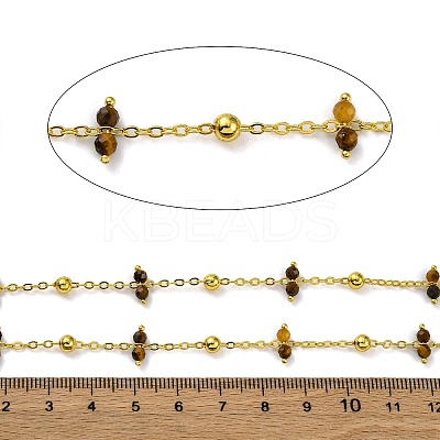 Handmade Faceted Natural Tiger Eye Beaded Chains CHC-L050-02G-11-1
