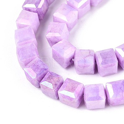 Anti-Tarnish Electroplate Glass Beads Strands GLAA-T025-8mm-10G-1
