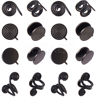 16Pcs 4 Styles Alloy & 304 Stainless Steel Cuff Earrings EJEW-HS0001-17-1