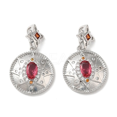 Brass Micro Pave Cubic Zirconia Pendants KK-E057-08P-1