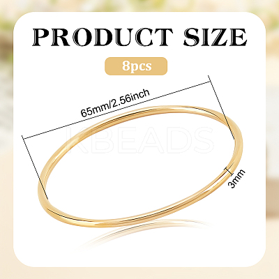 8Pcs 304 Stainless Steel Thin Wrap Bangle for Women BJEW-BC0001-16G-1