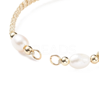 Half Finished Polyester Braided Pearl Bracelet AJEW-JB01128-02-1