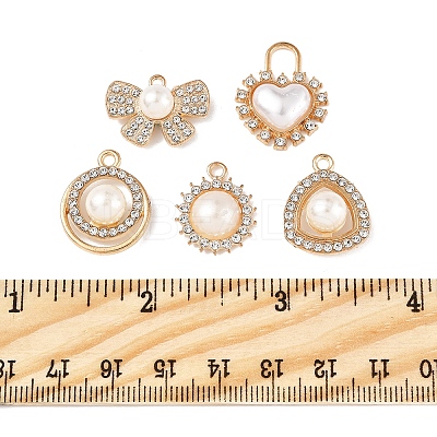 20Pcs 5 Styles Alloy Rhinestone Charms ALRI-FS0001-06-1