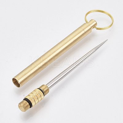 Portable Pocket 201 Stainless Steel Toothpick keychain KEYC-T007-02G-1