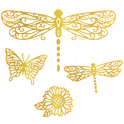 Dragonfly Pattern Carbon Steel Hot Foil Plate Metal Dies DIY-WH0226-046-1