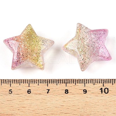 Gradient Color Transparrent Acrylic European Beads OACR-P024-03-01-1