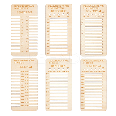 1 Set Wooden Ruler Per Inch/Millimeter DIY-BC0006-81-1