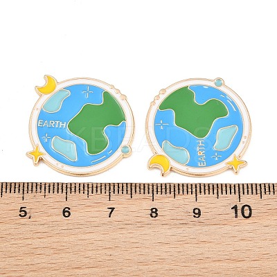 Space Planet Alloy Enamel Cabochons AL-CBA1A6F-07KCG-J-1