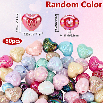 80Pcs AB Color Plated Opaque Acrylic Beads OACR-SP0002-45A-1