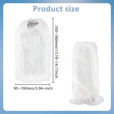 Polyester Imitation Fox Hair Boot Cover AJEW-WH0570-04A-1