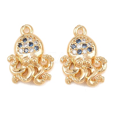 Brass Micro Pave Cubic Zirconia Pendants KK-L261-14B-G-1
