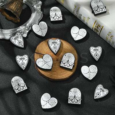 15Pcs 3 Styles Food Grade Gothic Theme Silicone Focal Beads SIL-CJ0001-88-1