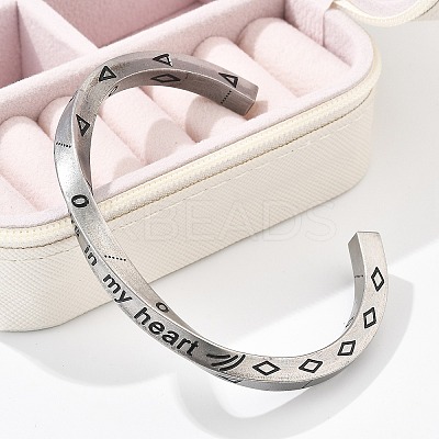 Viking Word Always in My Heart 304 Stainless Steel Enamel Cuff Bangles for Women BJEW-Z092-10P-1