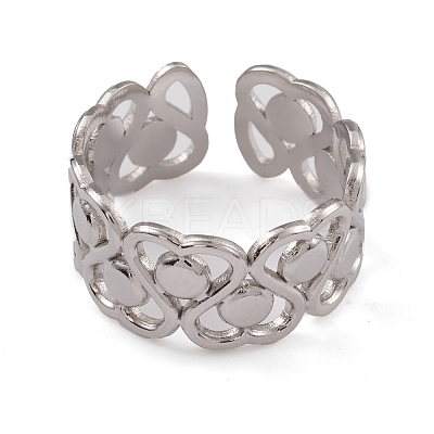 Non-Tarnish 304 Stainless Steel Cuff Rings RJEW-G285-77P-1