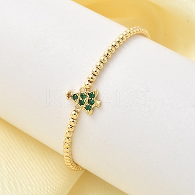 Christmas Brass Micro Pave Cubic Zirconia Link Bracelets LS-BJEW-K289-01B-G-1