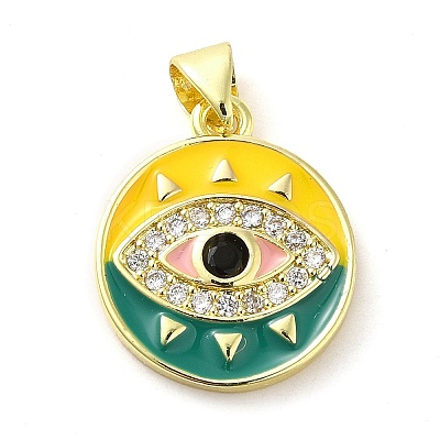 Real 18K Gold Plated Brass Clear Cubic Zirconia Pendants KK-A198-11G-01-1