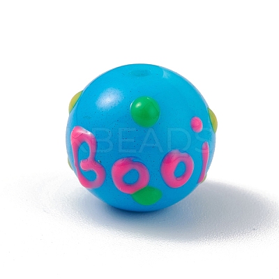 Opaque Painted Glass Beads GLAA-B001-01B-1