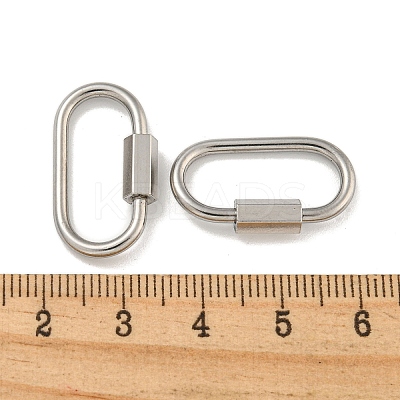 Non-Tarnish 304 Stainless Steel Screw Carabiner Lock Charms STAS-C092-05E-P-1