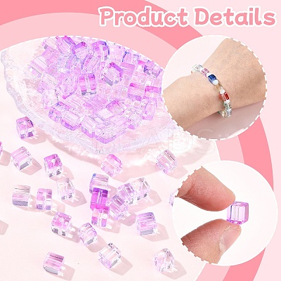100Pcs Baking Paint Transparent Glass Beads DGLA-YW0001-35H-1