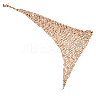 Polyester Women Crochet Beach Cover Up Sarong Wrap AJEW-WH20007-71-1