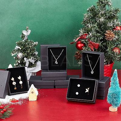 Kraft Cotton Filled Cardboard Paper Jewelry Set Boxes LS-CBOX-R036-11B-1